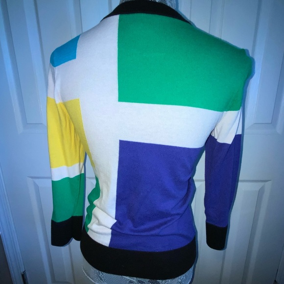 Kate Spade colorblock 3/4 sleeve sweater sz S - Picture 2 of 3